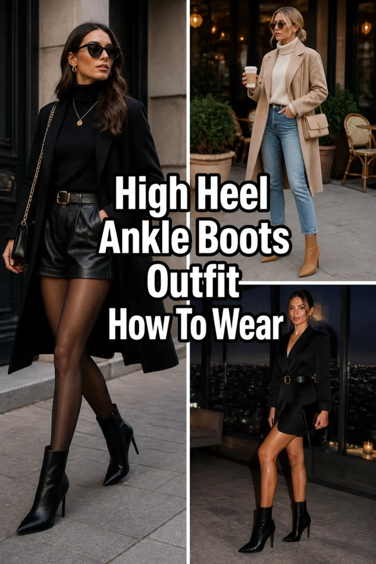 👢 High Heel Ankle Boots Outfit How To Wear