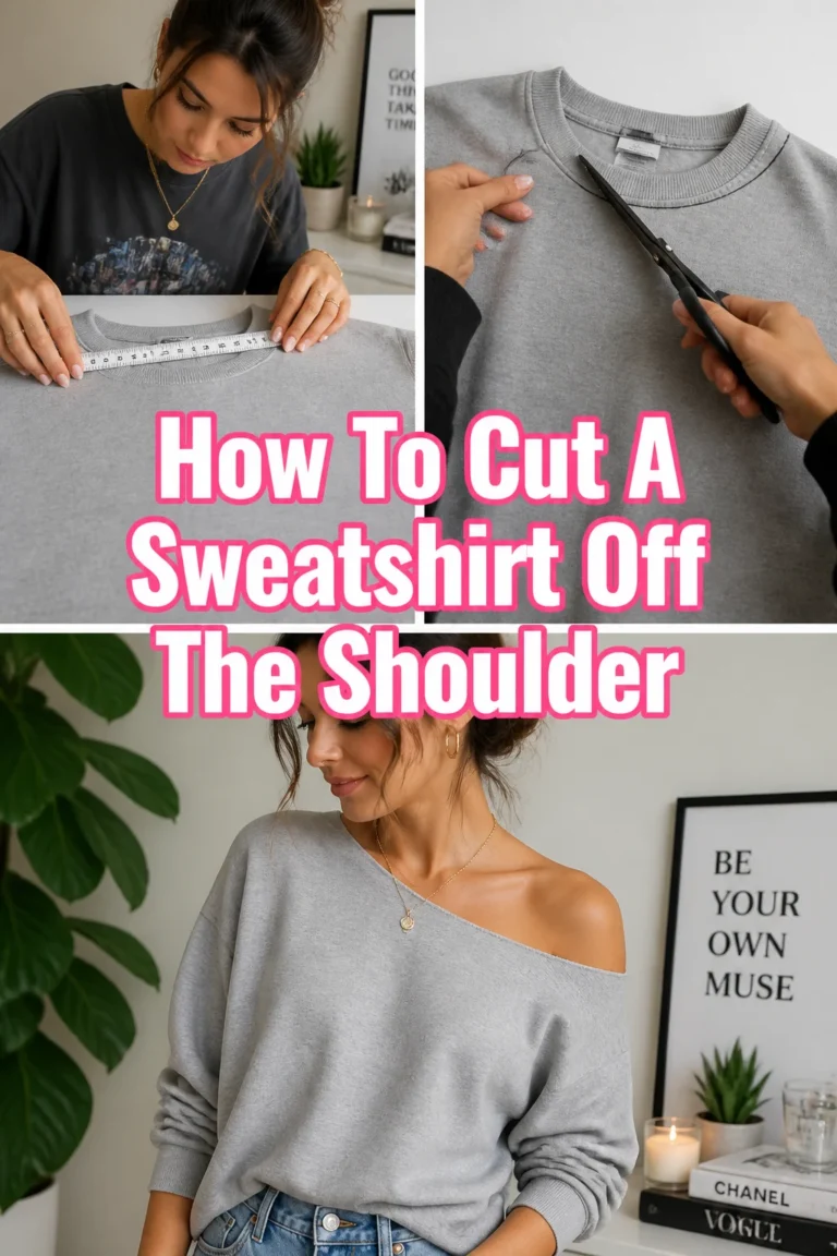 ✂️ How To Cut A Sweatshirt Off The Shoulder