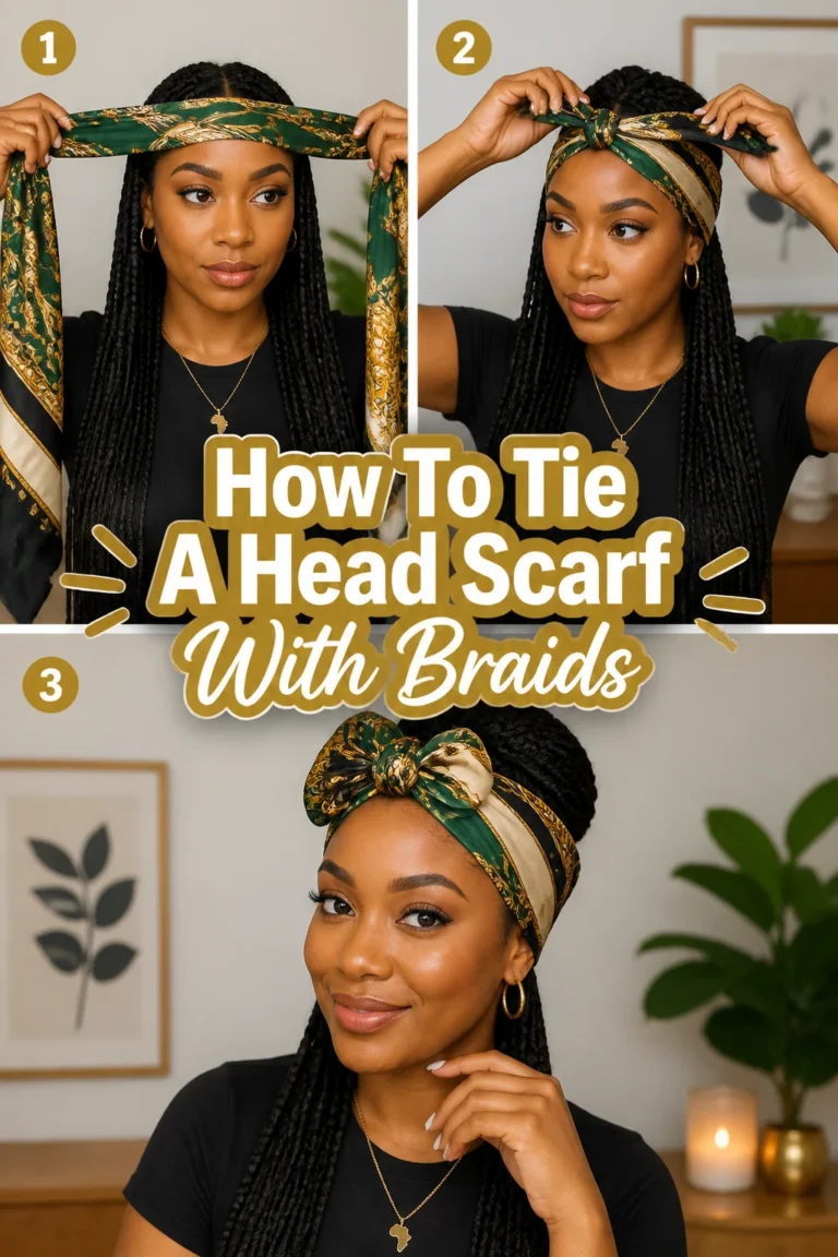 🌸 How To Tie A Head Scarf With Braids